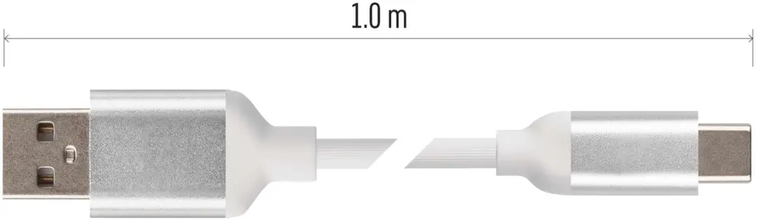 EMOS SM7025W USB-A naar USB-C kabel - 1m - Wit - afbeelding 4 van 6