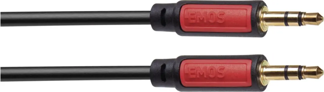Emos SM5003 Audiokabel 3,5 mm Jack - 3 m - Zwart/Rood - afbeelding 4 van 6