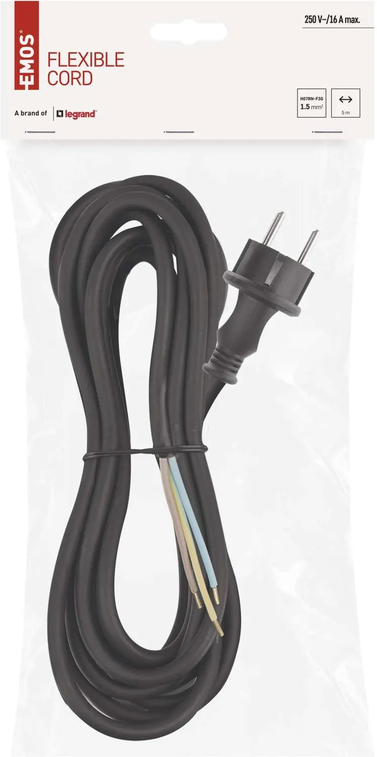 Emos Flexo-kabel 3x1,5mm² 5m zwart S03250N - afbeelding 3 van 3