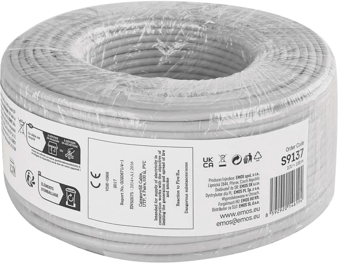 Emos UTP CAT 5E PVC CCA-datakabel S9137 - 100 m - afbeelding 6 van 6