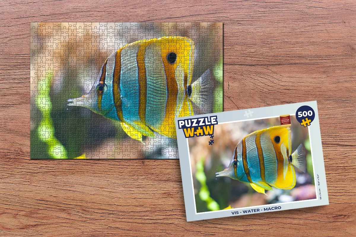 PuzzleWow Vis Water Macro Legpuzzel 500 Stuks - Multicolor