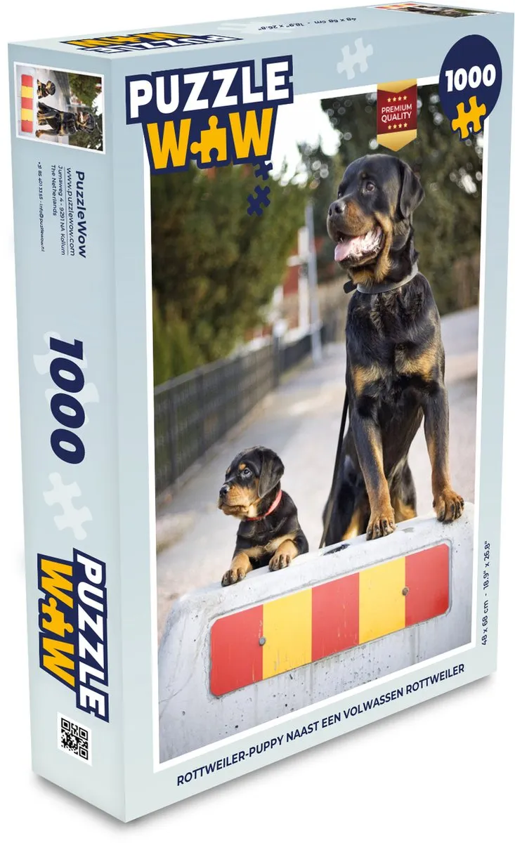 PuzzleWow Rottweiler Legpuzzel 1000 Stuks