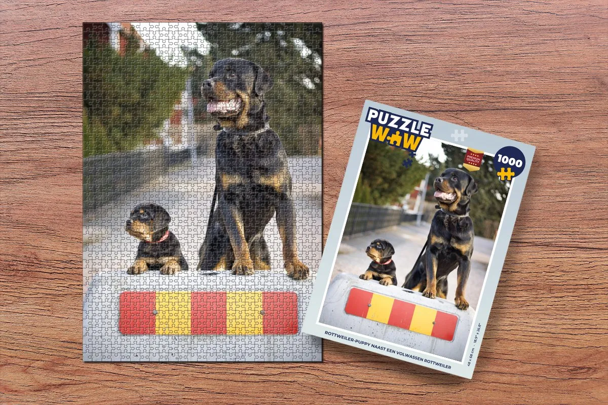 PuzzleWow Rottweiler Legpuzzel 1000 Stuks - Multicolor