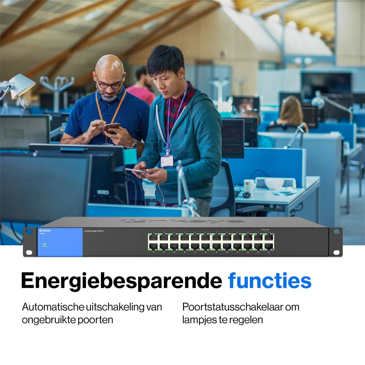 Linksys LGS124 - Netwerk Switch - Unmanged - 1000 Mbs - 24 Poorten