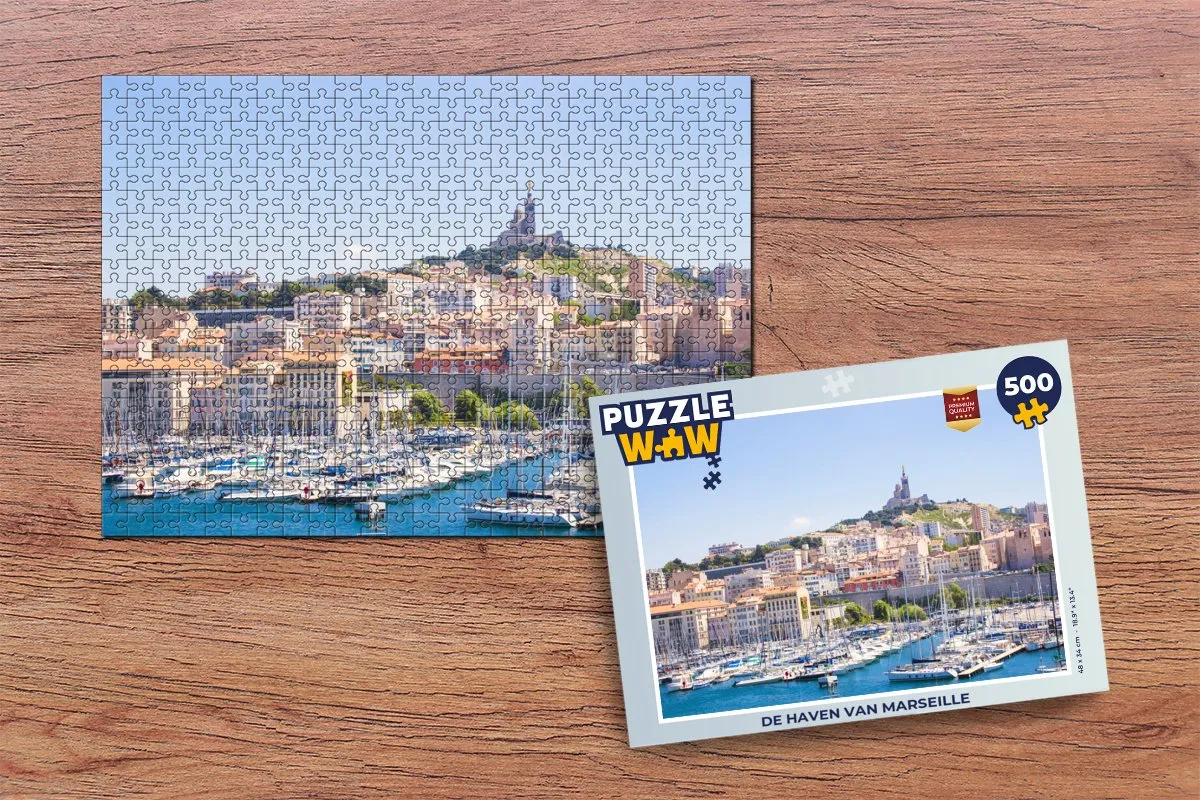 PuzzleWow De haven van Marseille Legpuzzel 500 Stuks - Multicolor
