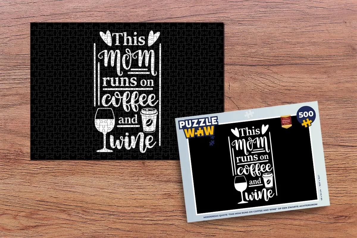 PuzzleWow Mama Wijn Quote Legpuzzel 500 Stuks - Multicolor