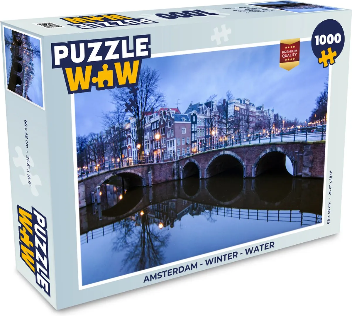 PuzzleWow Amsterdam Winter Water Legpuzzel 1000 Stuks