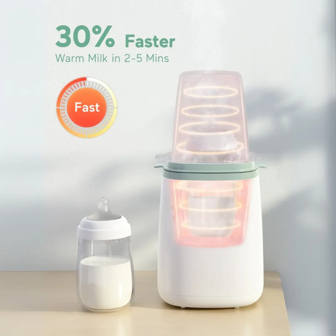 Momcozy Flessenwarmer 6-in-1 - Wit/Groen - afbeelding 2 van 6