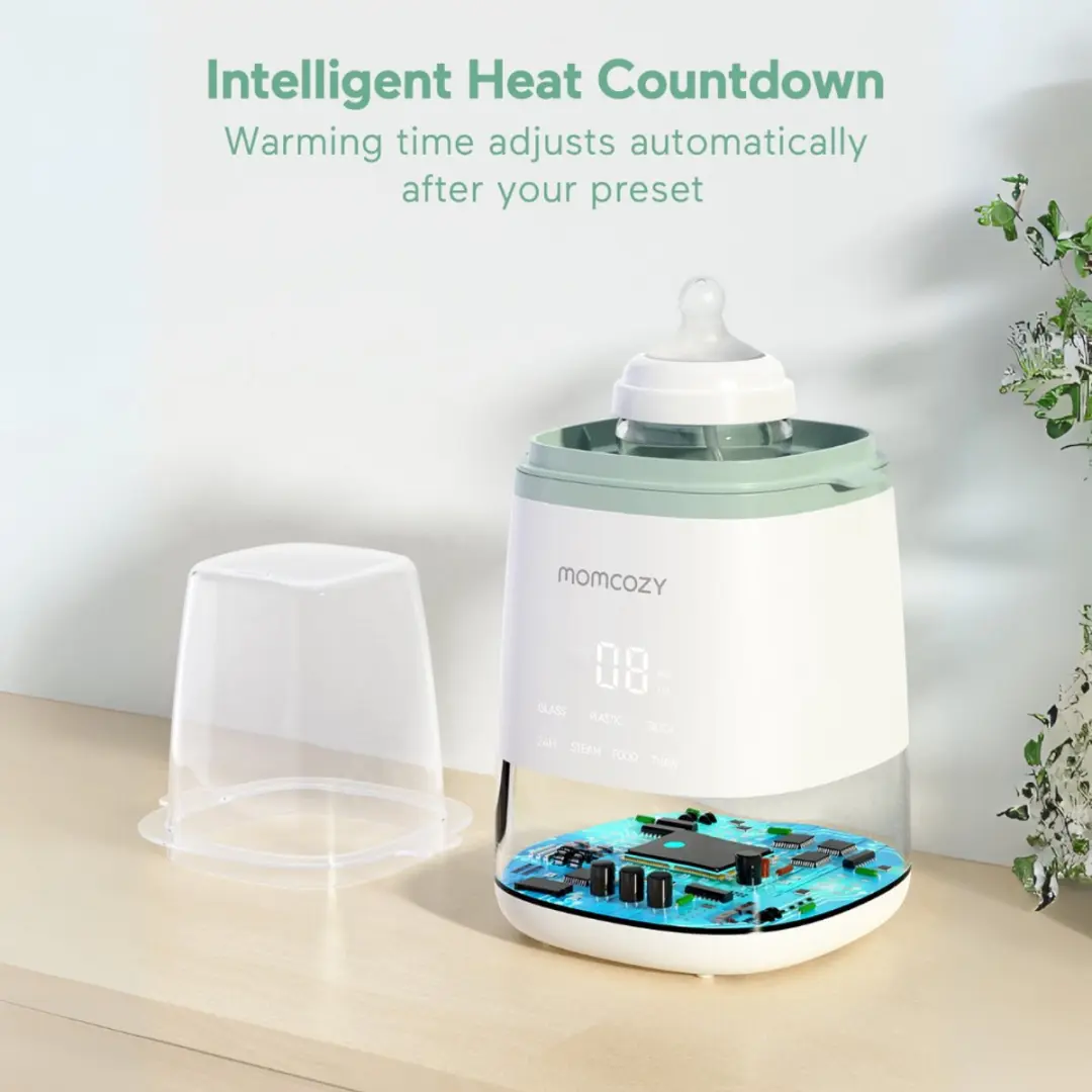Momcozy Flessenwarmer 6-in-1 - Wit/Groen - afbeelding 3 van 6