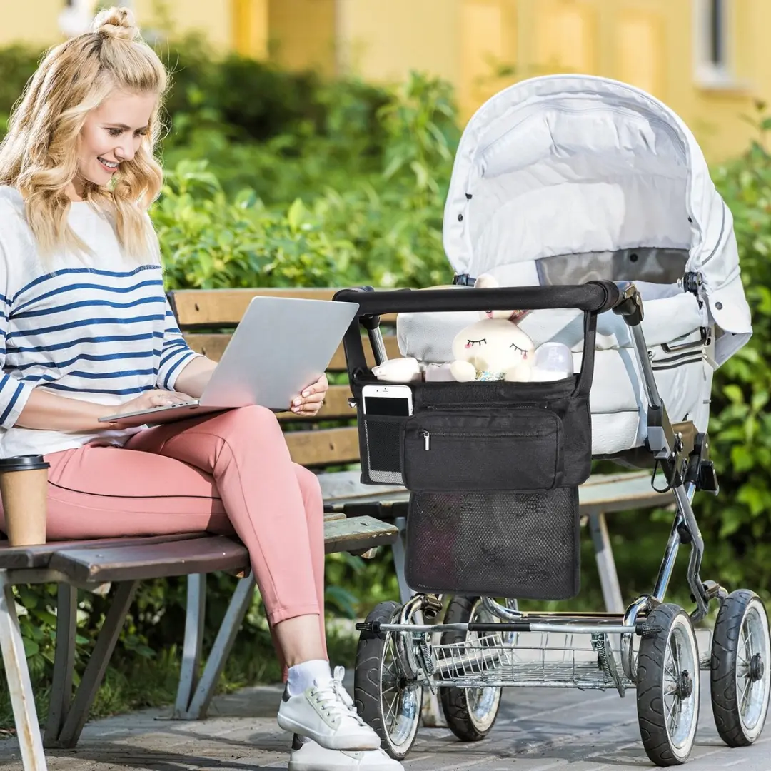 Momcozy Universele Kinderwagenorganizer - Zwart - afbeelding 6 van 6