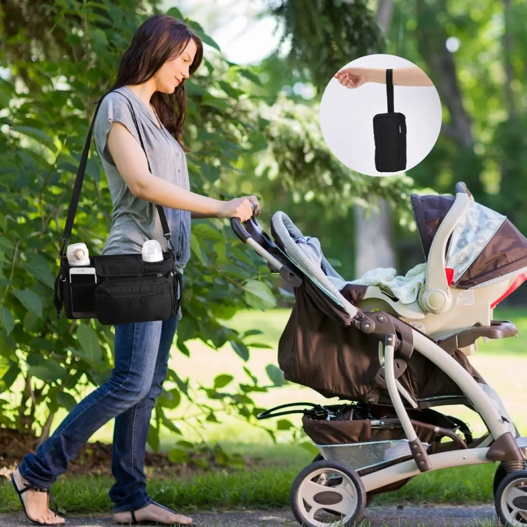Momcozy Universele Kinderwagenorganizer - Zwart - afbeelding 5 van 6