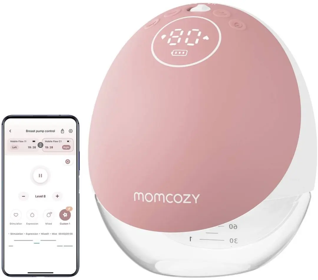 momcozy M9 Mobiele Borstkolf Dubbel - Wit, Pink - afbeelding 2 van 6