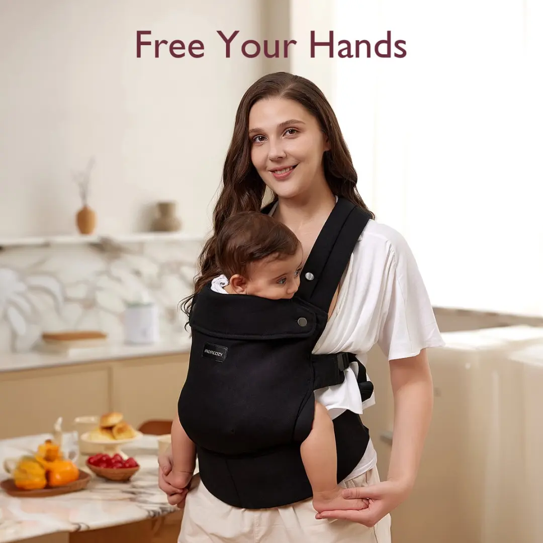 Momcozy PureHug Draagzak - 3kg tot 20kg - Zwart - afbeelding 2 van 6