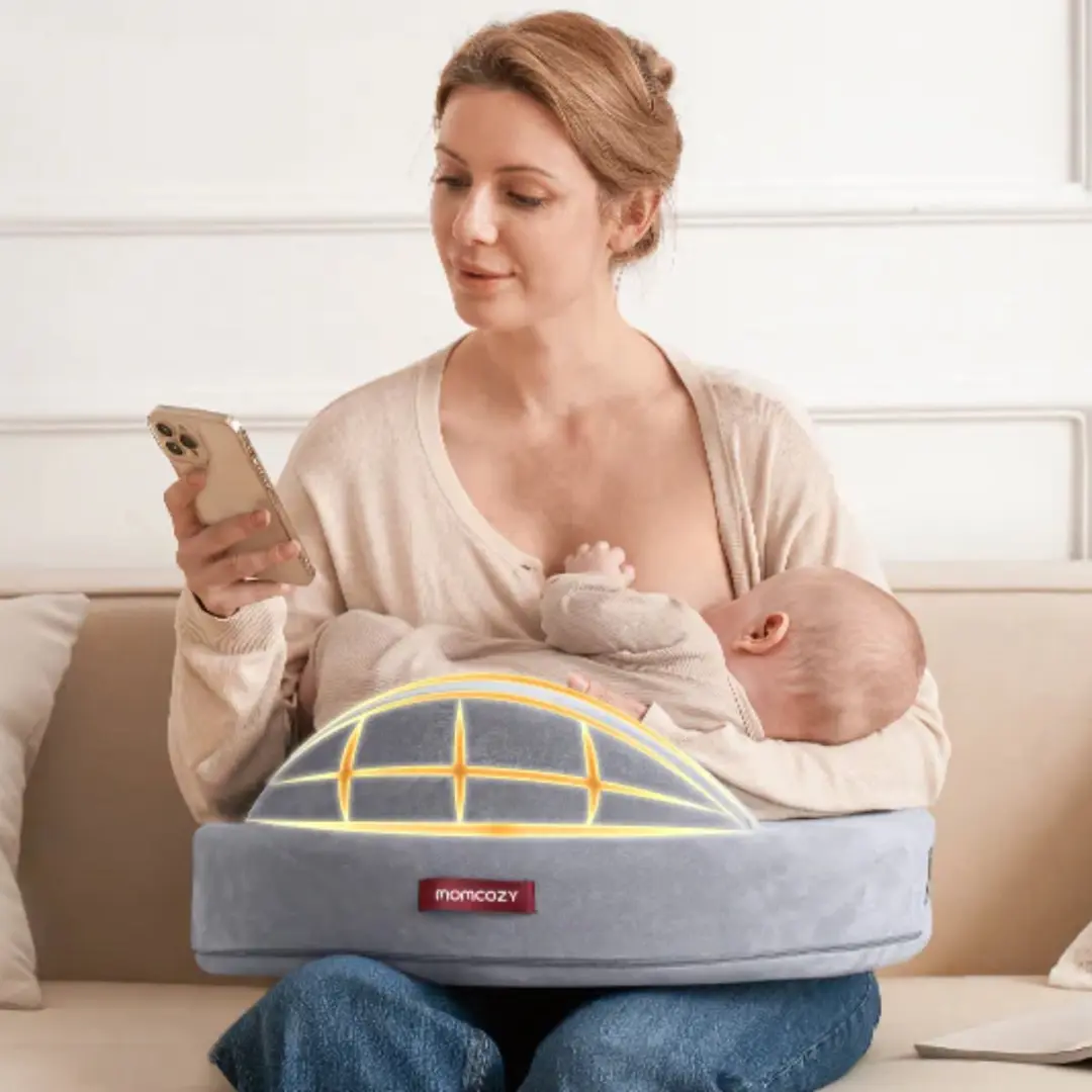 Momcozy Voedingskussen - Memory Foam - Grijs - afbeelding 4 van 6