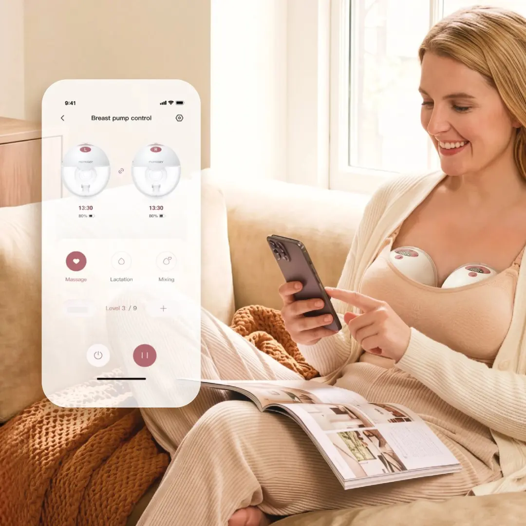 Momcozy M5 Smart Handsfree Borstkolf - Wit/Grijs - afbeelding 4 van 6