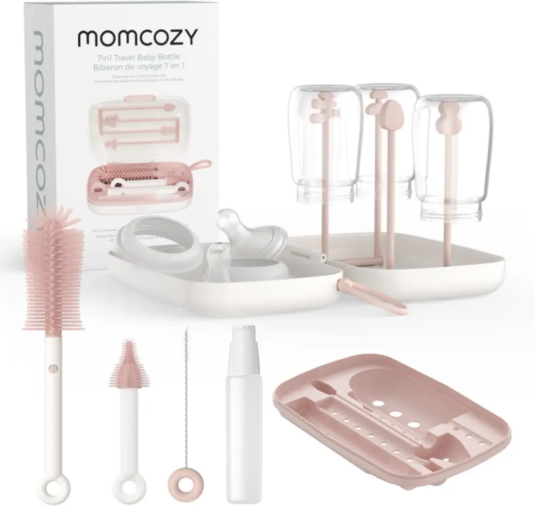 Momcozy 7-in-1 Babyfles Reinigingsset (Roze)
