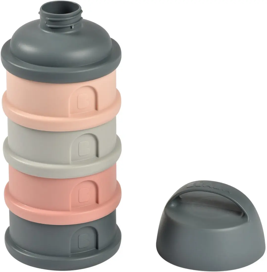 Béaba Melkpoeder Toren met 4 Doseerdoosjes - 330ml - Roze Grijs - afbeelding 6 van 6
