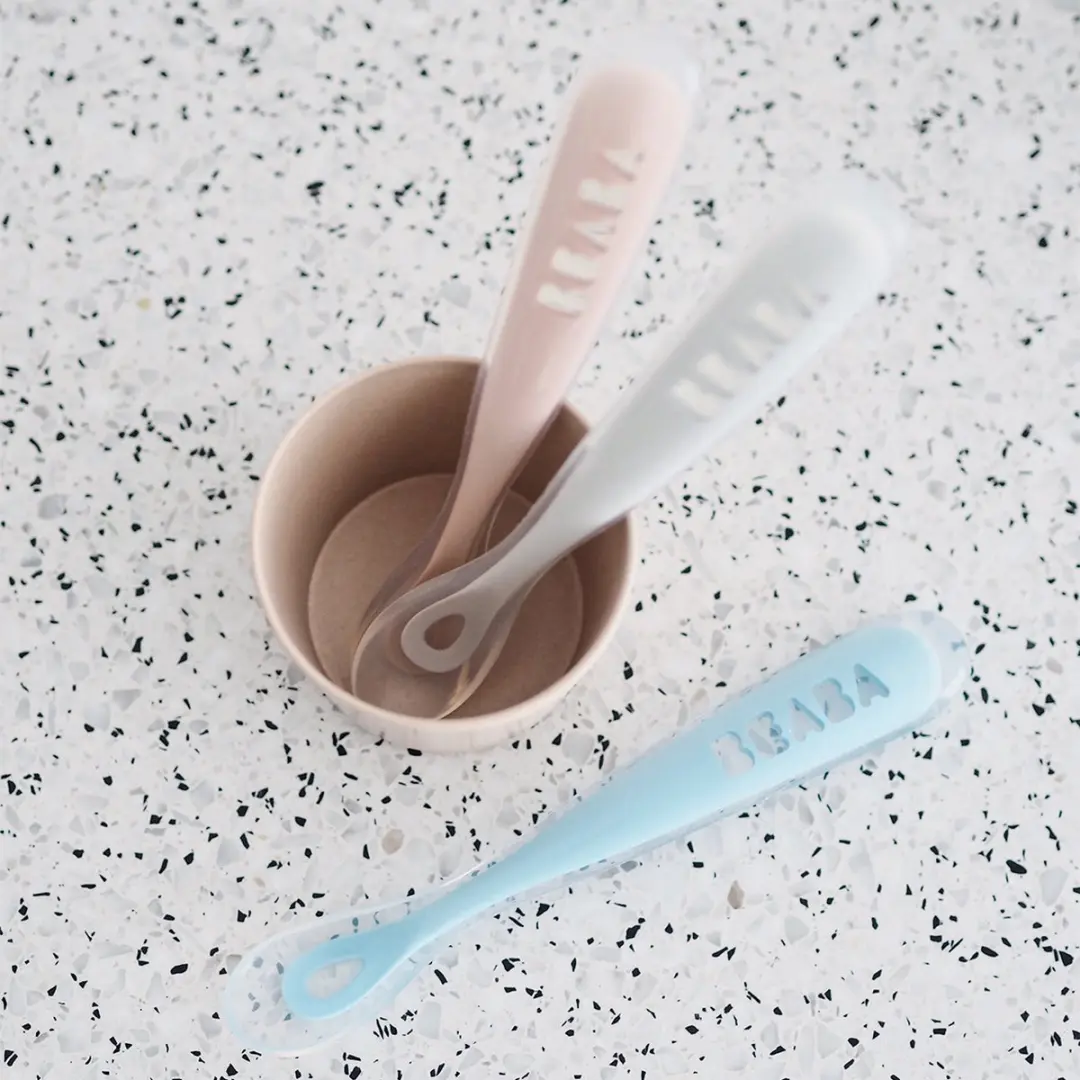Béaba Siliconen Babylepels - Set van 2 - Blauw/Grijs - afbeelding 5 van 6