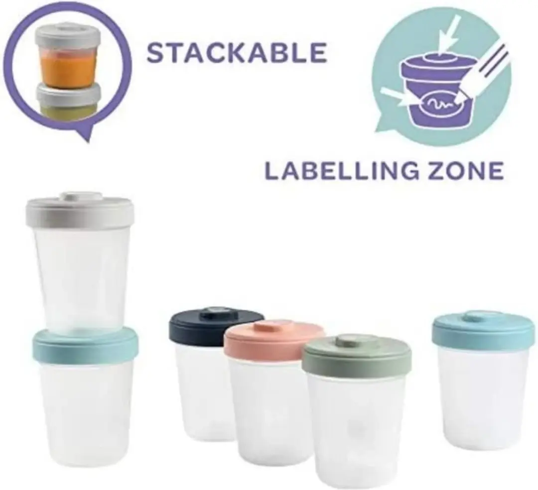 Béaba Clipportie Bewaarpotjes 250ml - Set van 6 - afbeelding 3 van 6