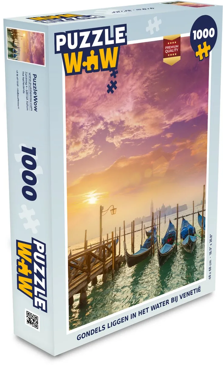 PuzzleWow Gondel Venetië Legpuzzel 1000 Stuks