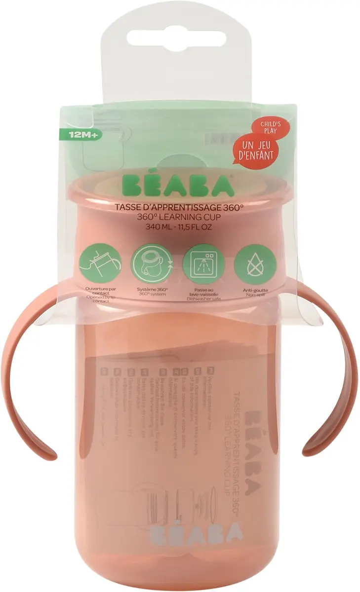 Béaba Leerbeker - 340 ml - Lekvrij 360° Drinkrand - Roze - afbeelding 6 van 6