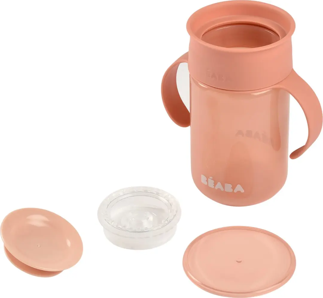 Béaba Leerbeker - 340 ml - Lekvrij 360° Drinkrand - Roze - afbeelding 2 van 6