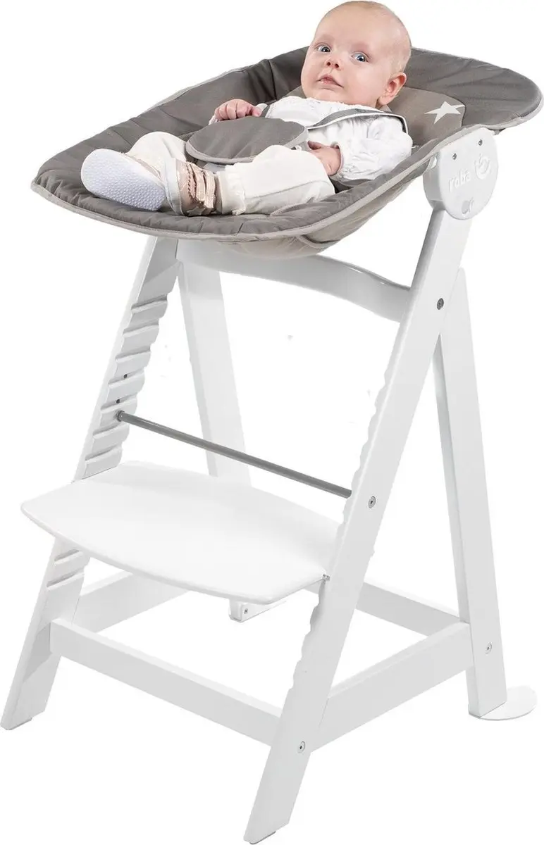 Roba Born Up Kinderstoel Little Stars - 94cm - Wit - afbeelding 3 van 6