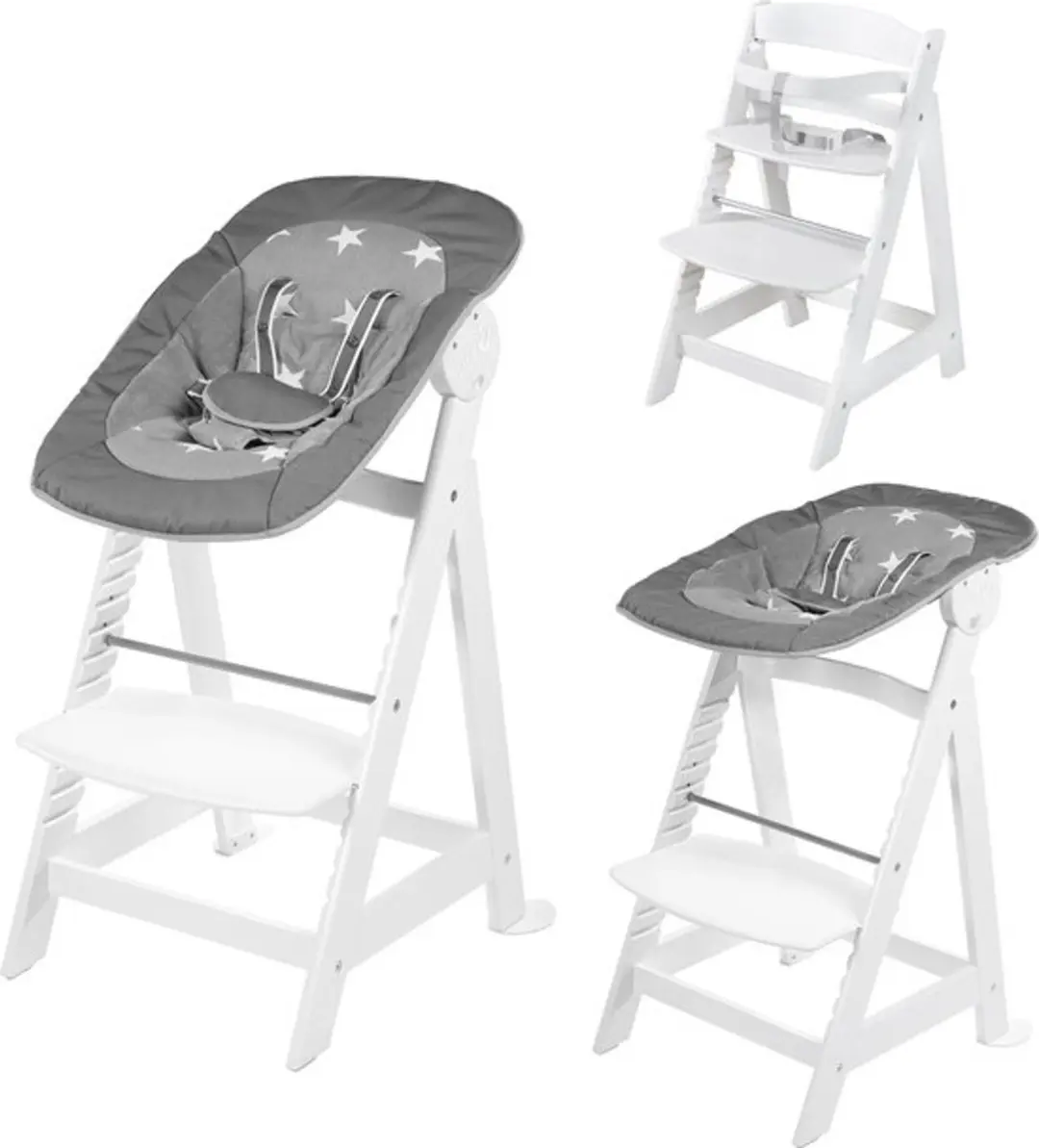 Roba Born Up Kinderstoel Little Stars - 94cm - Wit - afbeelding 5 van 6