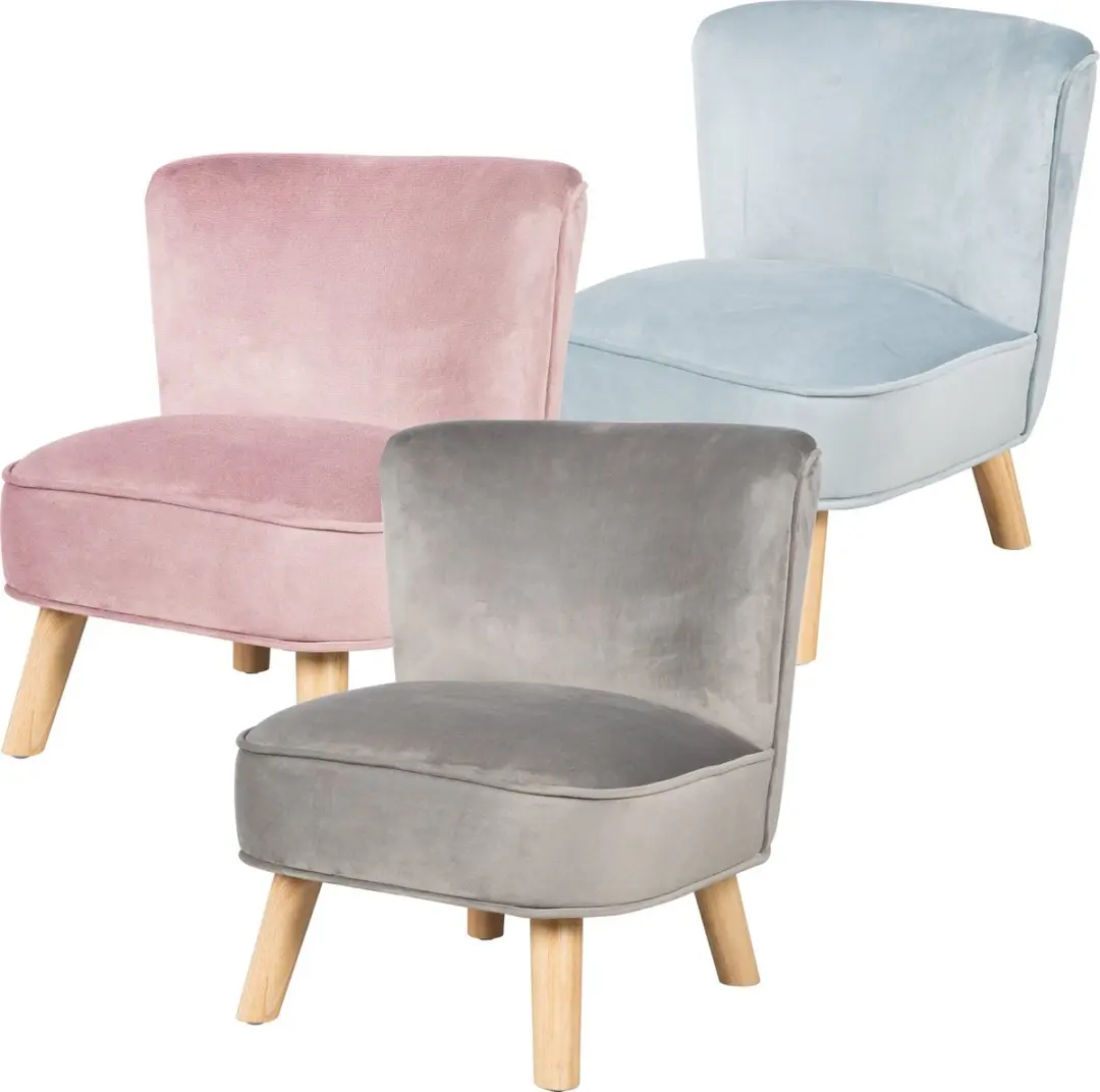 Roba Lil Sofa Junior Kinderfauteuil - Fluweel Grijs - afbeelding 4 van 6