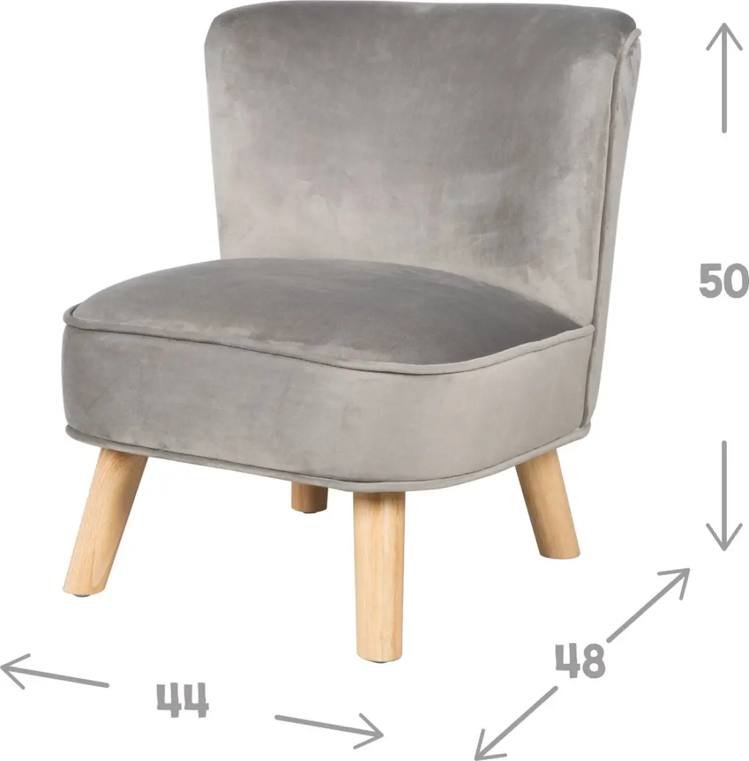 Roba Lil Sofa Junior Kinderfauteuil - Fluweel Grijs - afbeelding 5 van 6