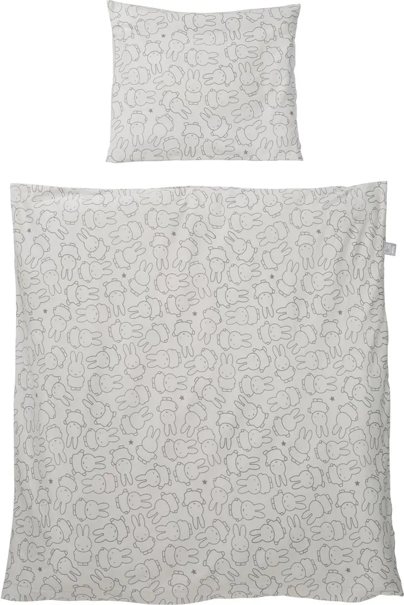 Roba Bedtextiel Miffy Junior 80 X 80 Cm Katoen Grijs 2-delig