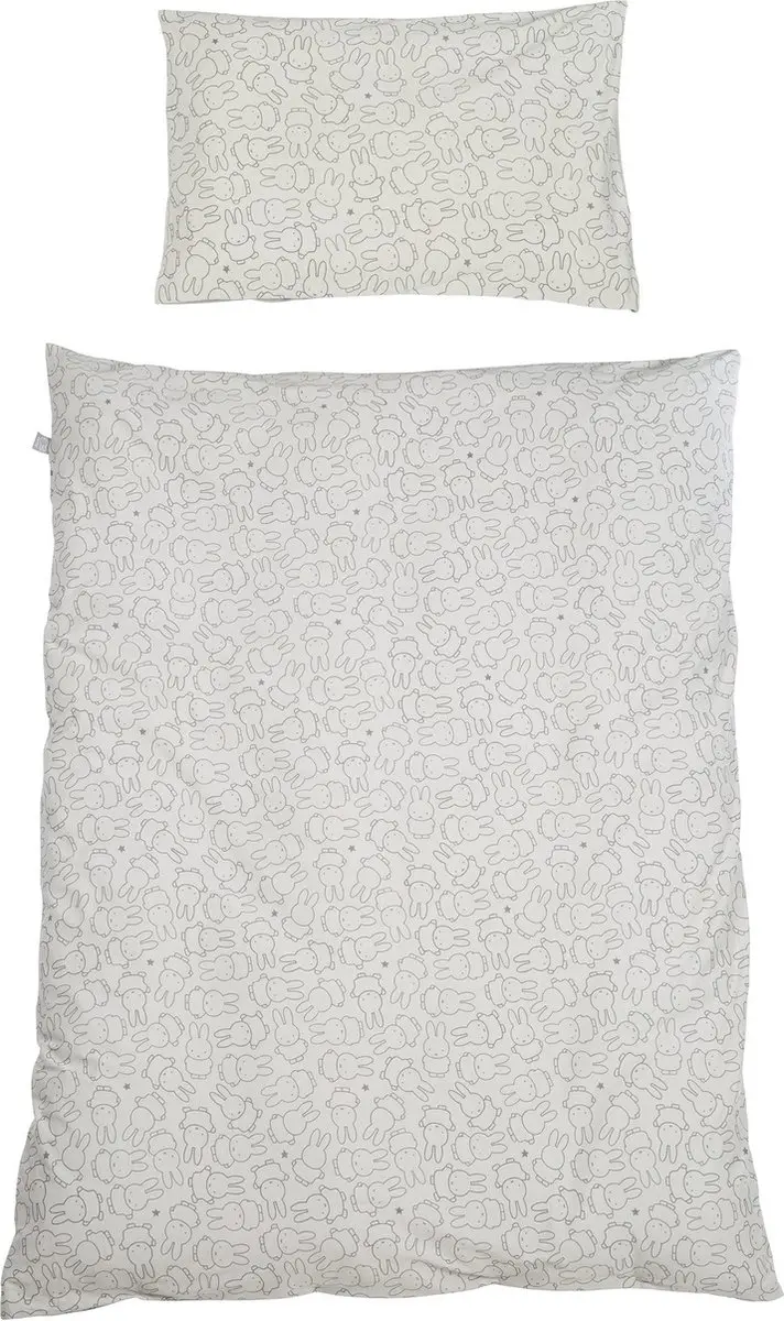 Roba Bedtextiel Miffy Junior 135 X 100 Cm Katoen Grijs 2-delig