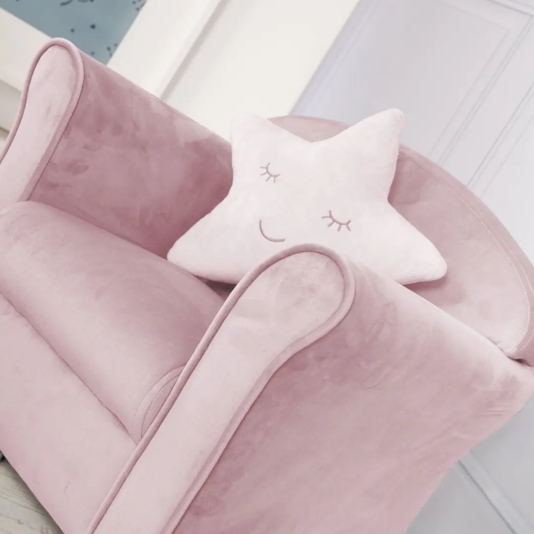Roba Lil Sofa Kinderfauteuil Fluweel - Roze - afbeelding 6 van 6