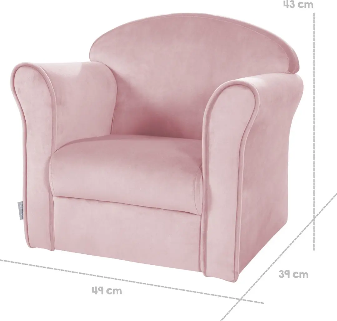Roba Lil Sofa Kinderfauteuil Fluweel - Roze - afbeelding 4 van 6