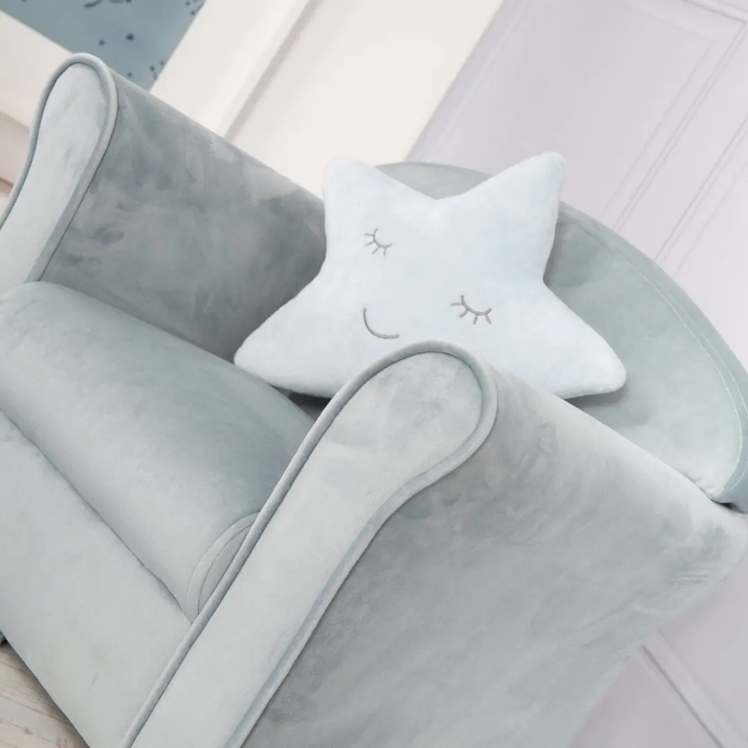 Roba Lil Sofa Kinderfauteuil Fluweel - Blauw - afbeelding 2 van 6