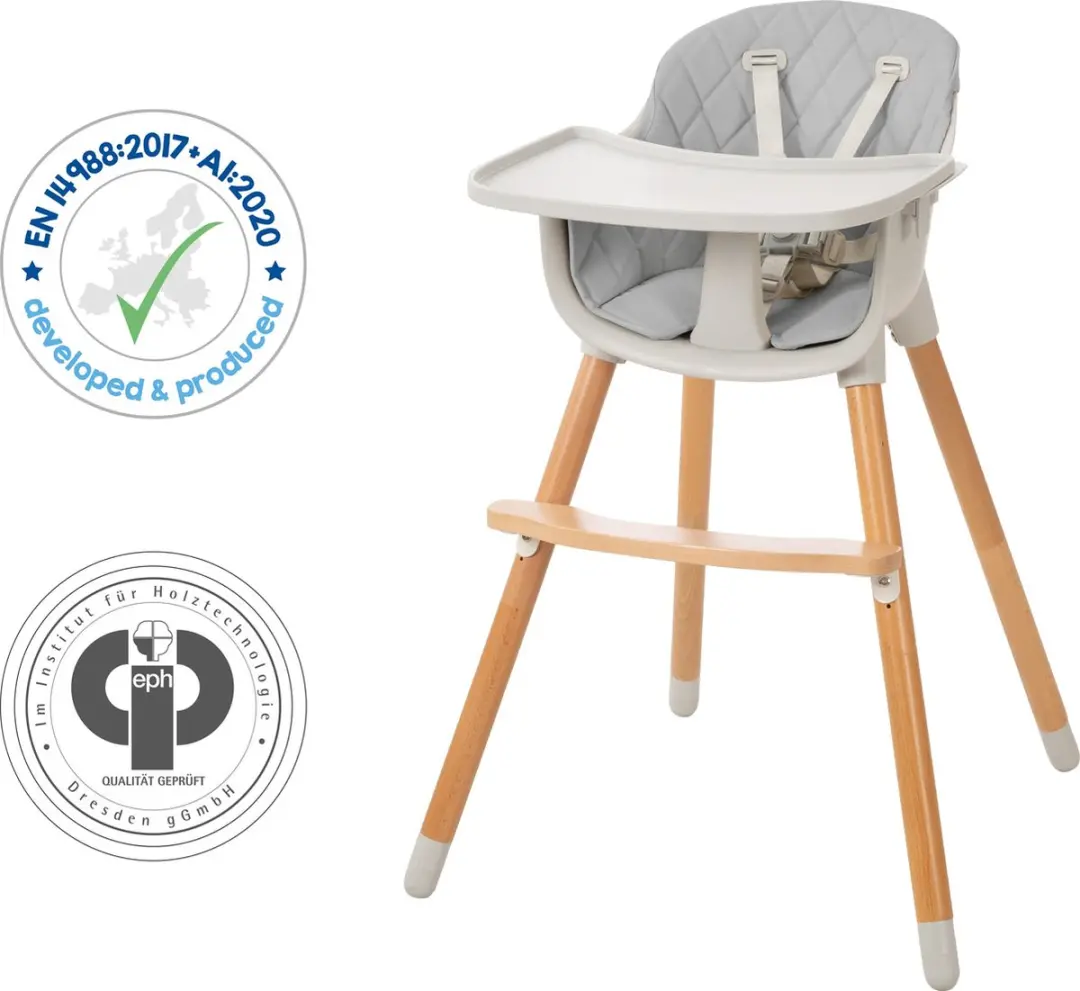 Roba Stijl Omhoog 2-in-1 Kinderstoel - Hout - Bruin/Grijs - afbeelding 5 van 6