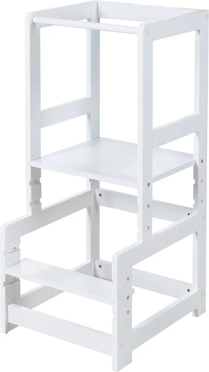 Roba Learning Tower Wit - Montessori Leerstation - Hout - Belastbaar tot 80kg - afbeelding 4 van 6