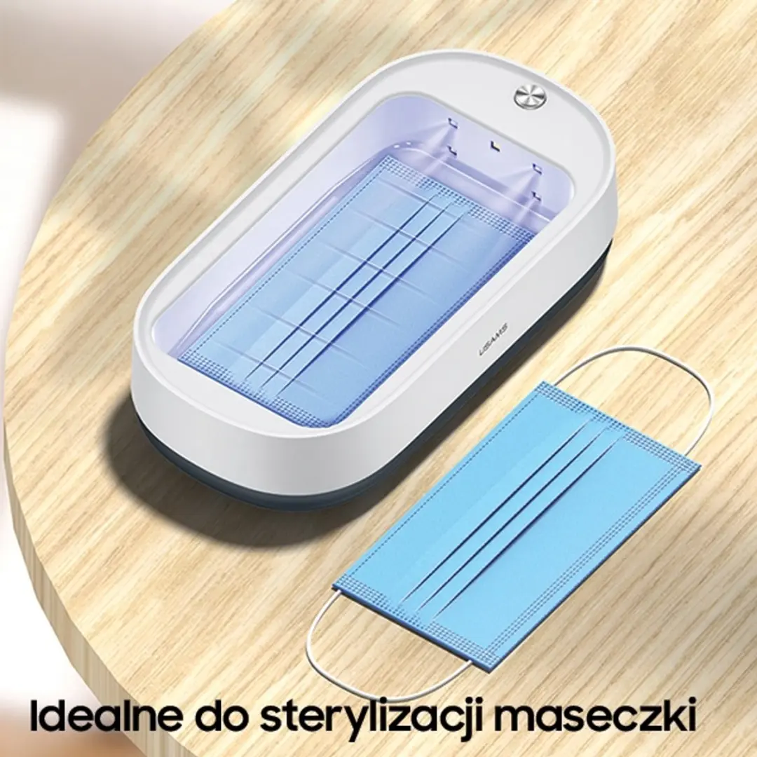USAMS UV-C Sterilisatiebox met Qi-oplader US-ZB151 - 15W - Wit - afbeelding 3 van 6