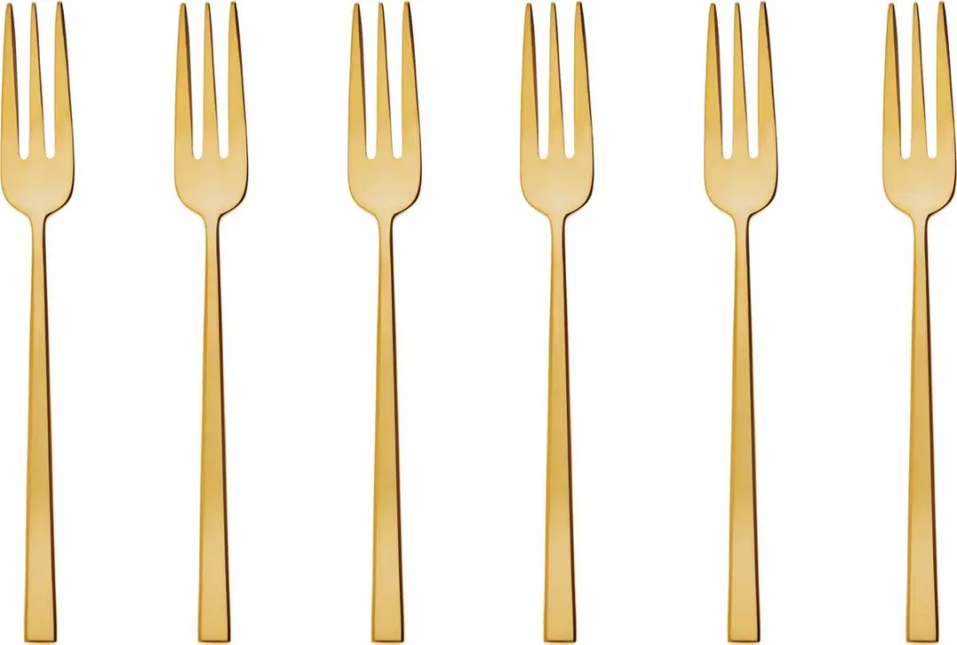 Sambonet Gebaksvorkjes Rock Goud 6 Stuks