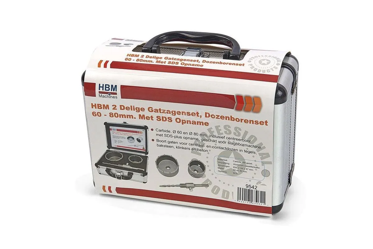 HBM 2-delige Gatzagenset SDS-plus 60-80mm - Beton/steen - afbeelding 6 van 6