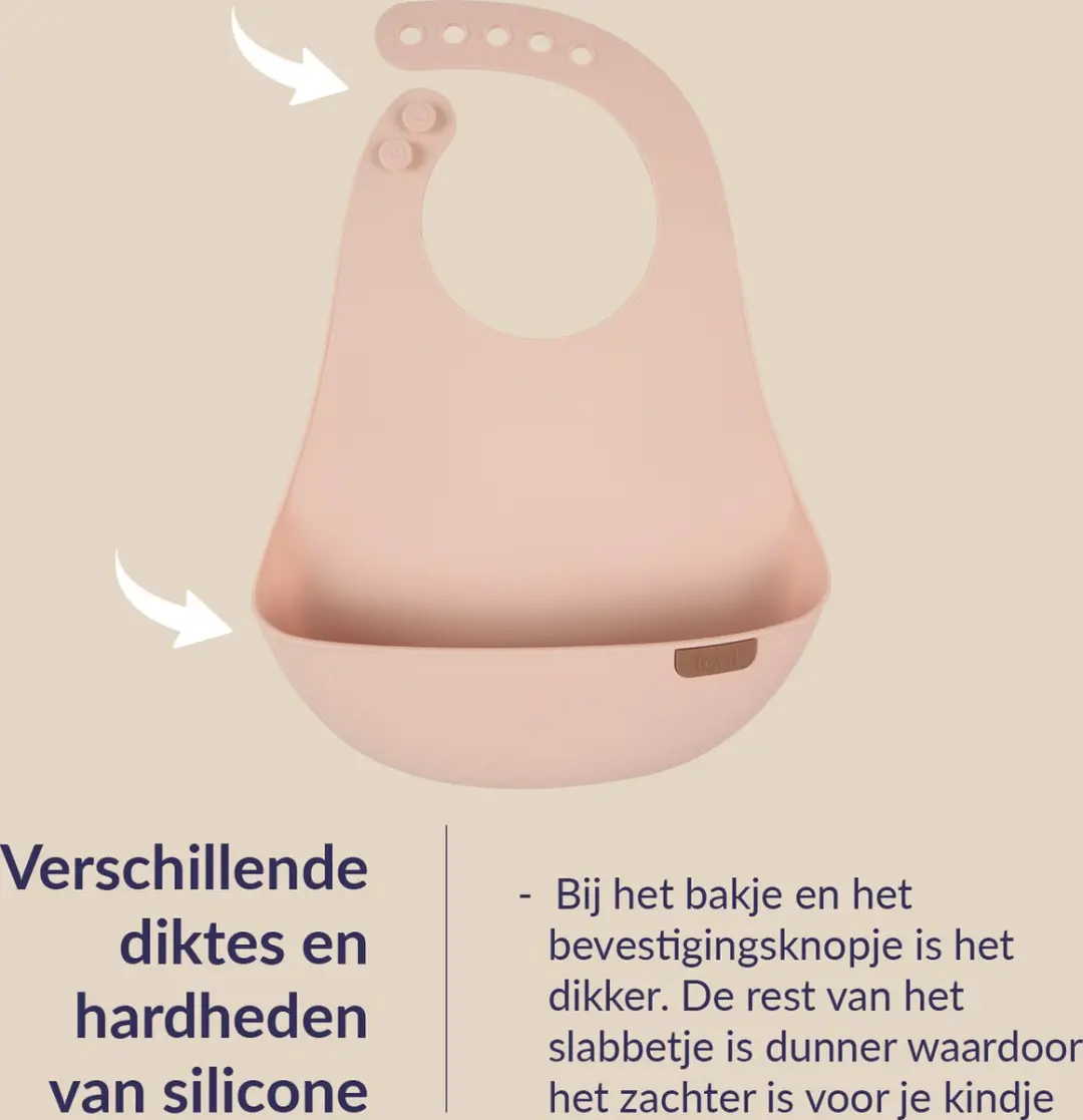 Difrax LOVI Slabbetje - Lichtroze - Verstelbaar - afbeelding 3 van 6