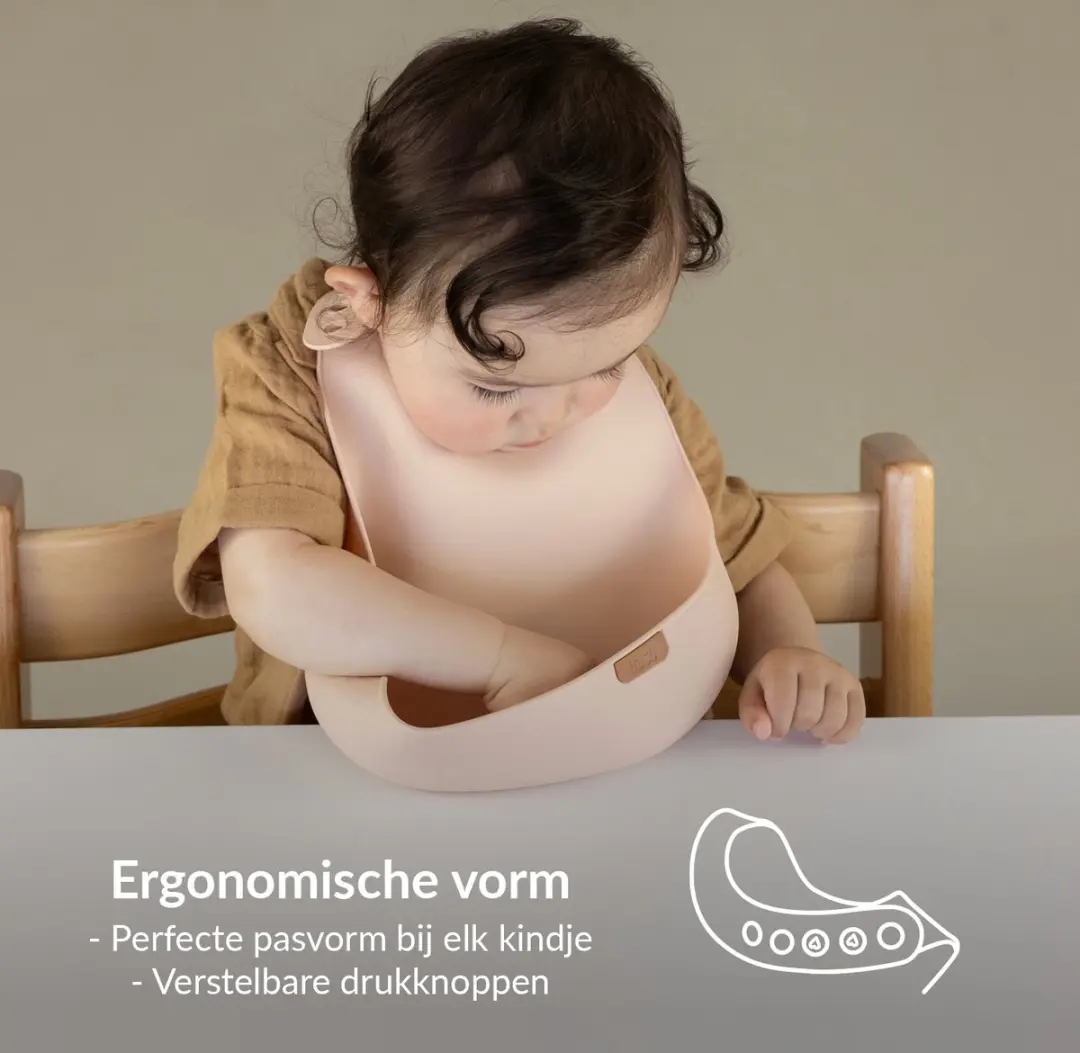 Difrax LOVI Slabbetje - Lichtroze - Verstelbaar - afbeelding 4 van 6