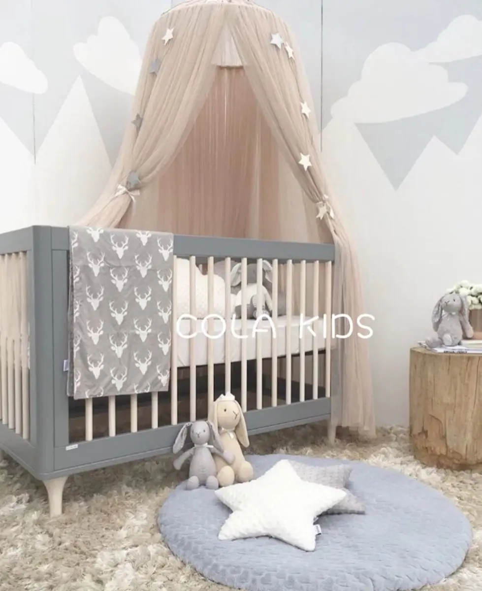 Babyklamboe- Kinderklamboe- decoratie voor babykamer - speelkamer - muggennet voor de baby - en kinderkamer - bedhemel - Beige
