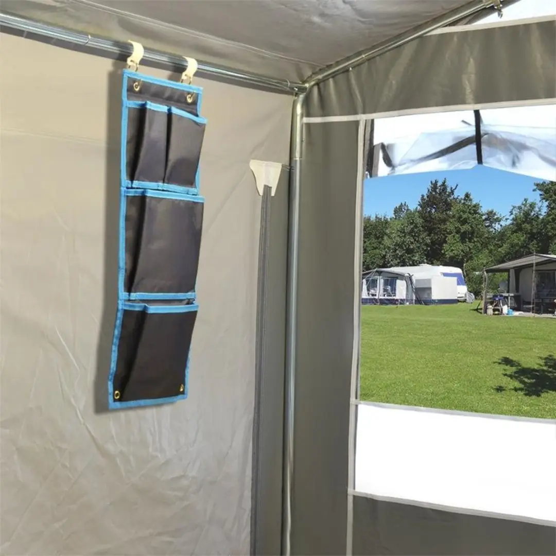 ProPlus Camping organizer - 4 vakken - 20 x 57 cm - blauw - afbeelding 2 van 5