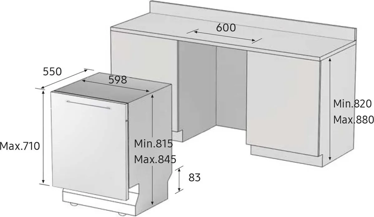 Samsung DW60A6082BB Inbouw Vaatwasser - 13 Couverts