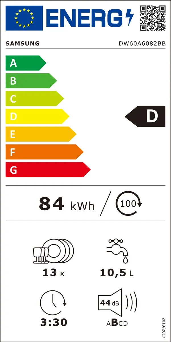 Samsung DW60A6082BB Inbouw Vaatwasser - 13 Couverts