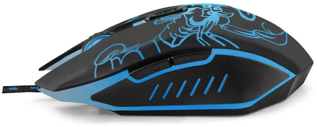 Esperanza MX203 Scorpio Gaming Muis - Bedraad - 2400 DPI - Zwart/Blauw - afbeelding 4 van 5
