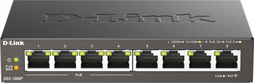 D-Link DGS-1008P Netwerkswitch - 8 Poorten - PoE - afbeelding 3 van 6
