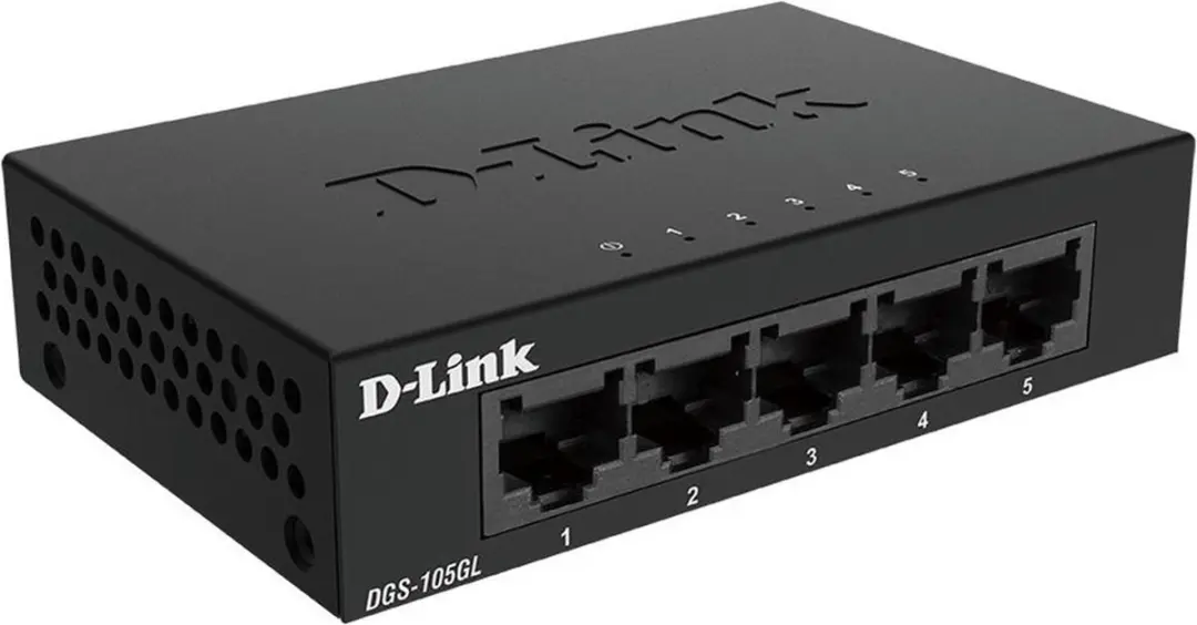 D-Link DGS-105GL/E Netwerkswitch - 5 Poorten - Wit - afbeelding 2 van 6