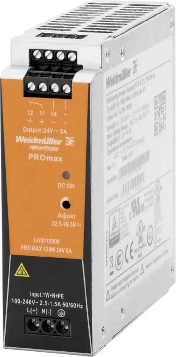 Weidmüller 1478110000 DIN-rail netvoeding 24V 5A 120W